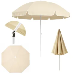 BLACK FOREST PARASOL PLAŻOWY SKŁADANY 1.8M BEŻOWY L-0707