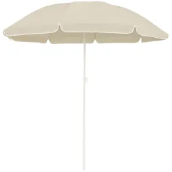 Black Forest Compact Beach Umbrella, 1.8m Beige