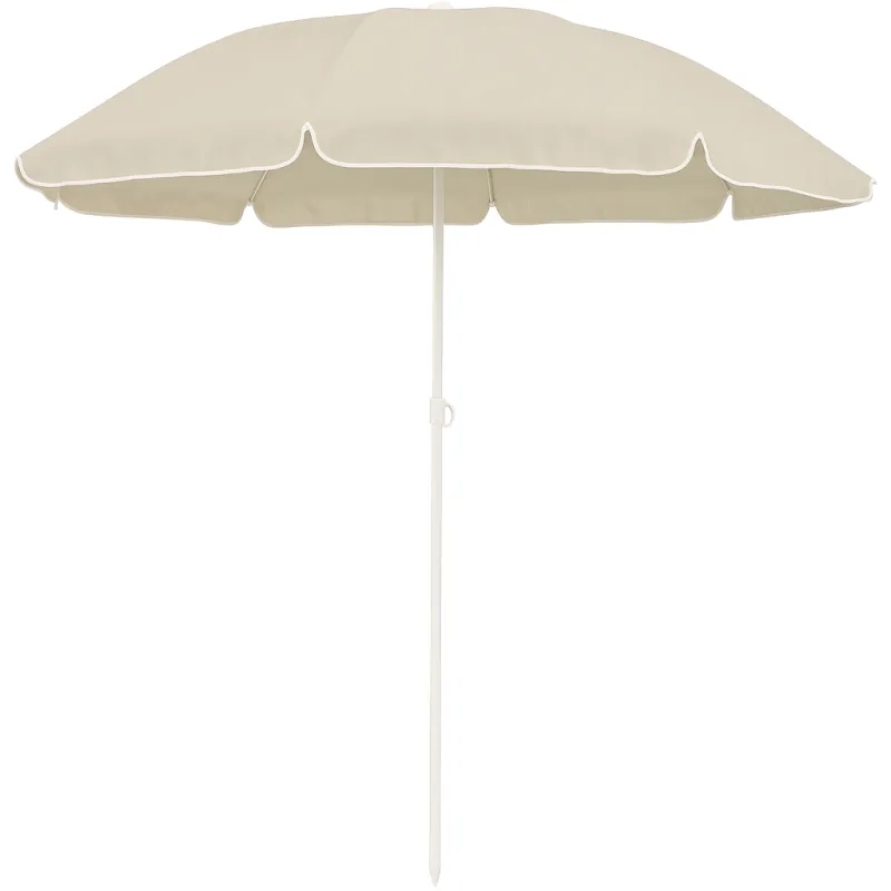 Black Forest Compact Beach Umbrella, 1.8m Beige