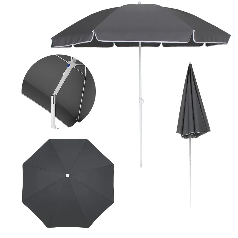 Black Forest Parasol plażowy składany 1.8m szary