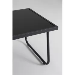 Black Forest Garden Furniture Set, Texteline Two Chairs + Lounger + Folding Table Black