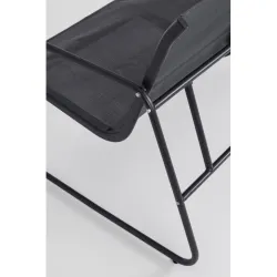 BLACK FOREST ZESTAW MEBLI OGRODOWYCH TEKSTYLEN DWA KRZESŁA + LEŻANKA + STOLIK ROZKŁADANY CZARNY L-0358