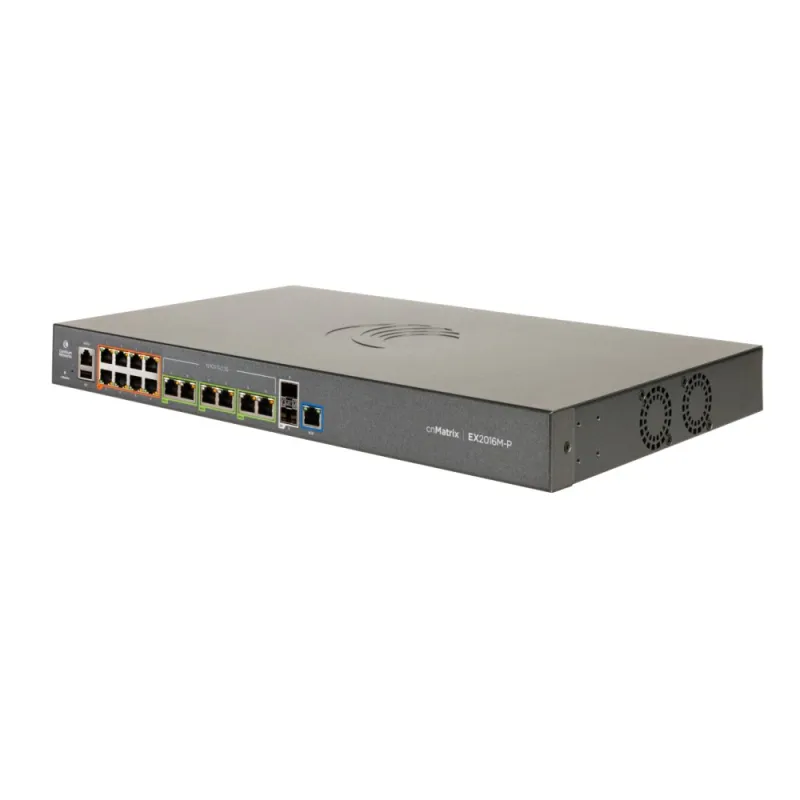 Cambium cnMatrix EX2016M-P Switch 8x RJ45 1000Mb/s, 6x RJ45 2.5Gb/s, 2x SFP+, 14x PoE+
