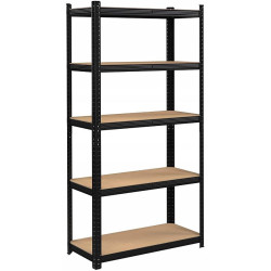 REGAŁ MAGAZYNOWY METALOWY CZARNY 150X75X30CM