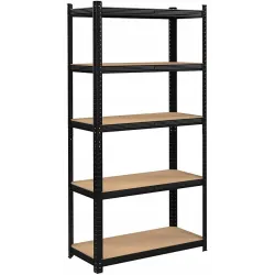 REGAŁ MAGAZYNOWY METALOWY CZARNY 150X75X30CM