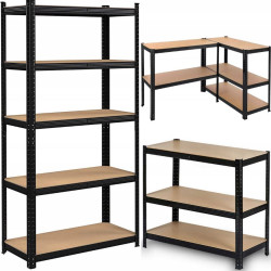 REGAŁ MAGAZYNOWY METALOWY CZARNY 150X75X30CM - Imagem 2