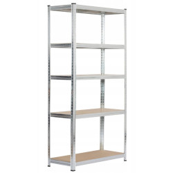 REGAŁ MAGAZYNOWY METALOWY SREBRNY 180X90X40CM