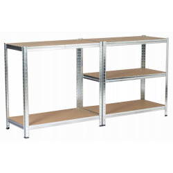 REGAŁ MAGAZYNOWY METALOWY SREBRNY 180X90X40CM - Imagem 2