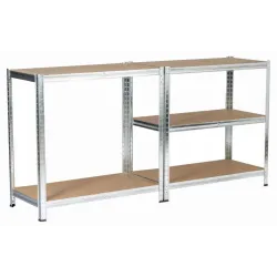REGAŁ MAGAZYNOWY METALOWY SREBRNY 180X90X40CM - Obrázek 2