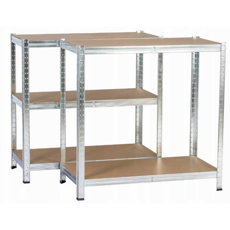 REGAŁ MAGAZYNOWY METALOWY SREBRNY 180X90X40CM - Imagem 3