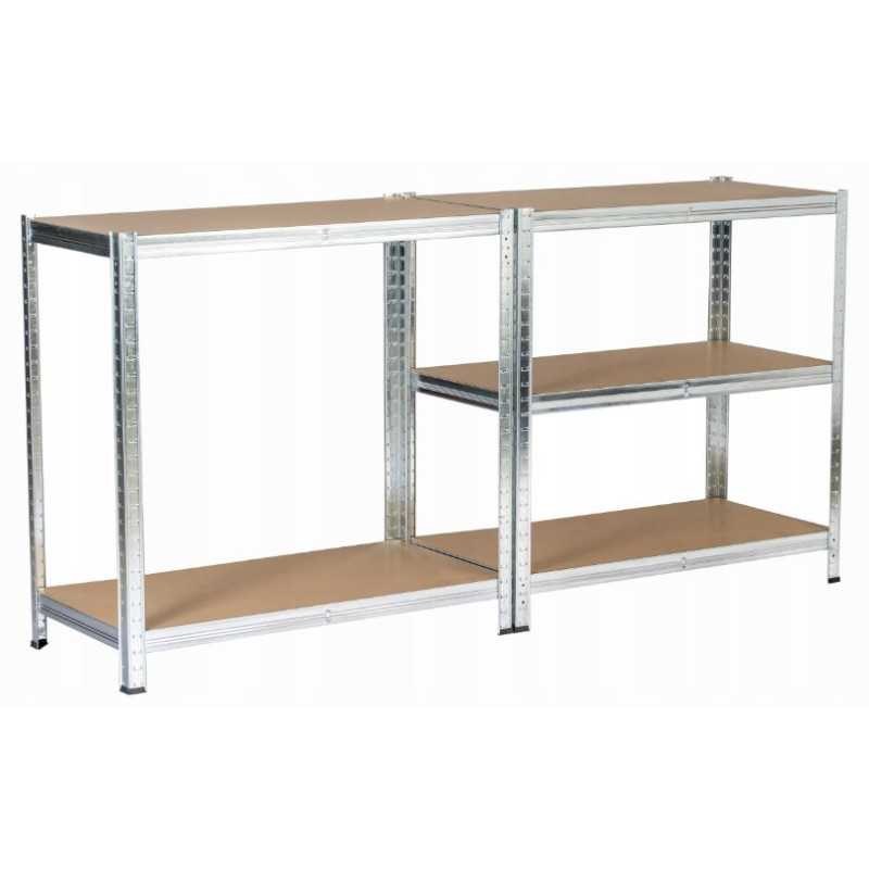 REGAŁ MAGAZYNOWY METALOWY SREBRNY 205X120X45CM - Imagen 2