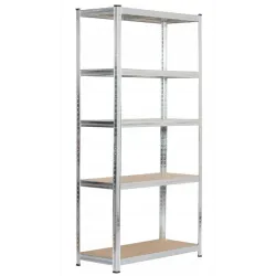 REGAŁ MAGAZYNOWY METALOWY SREBRNY 220X90X40CM