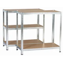 REGAŁ MAGAZYNOWY METALOWY SREBRNY 220X90X40CM - Bild 3