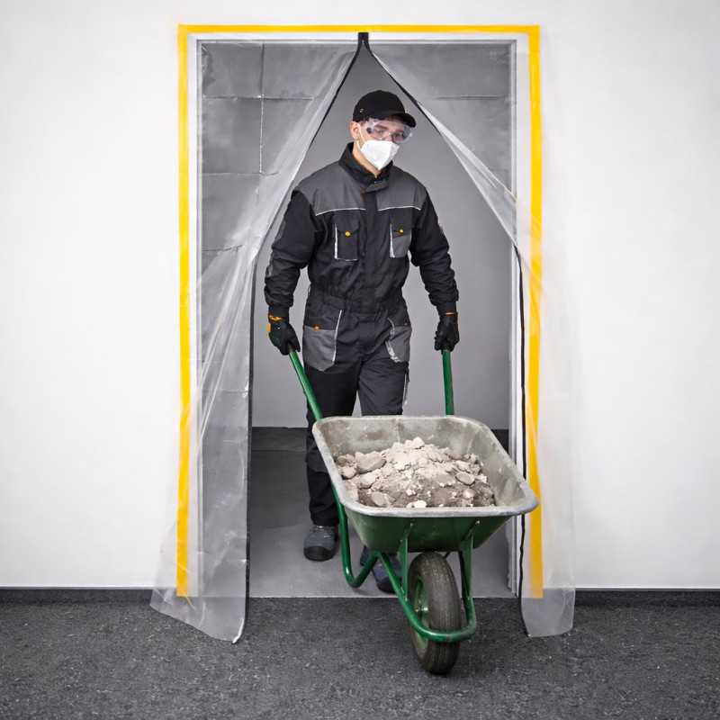DRZWI PRZECIWPYŁOWE REMONTOWE XXL, KURTYNA PRZECIWKURZOWA 230X135 PROSTA - Obrázek 8