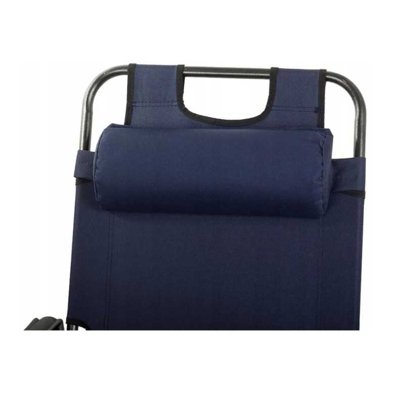 Black Forest Folding Garden Lounger Navy - Image 4