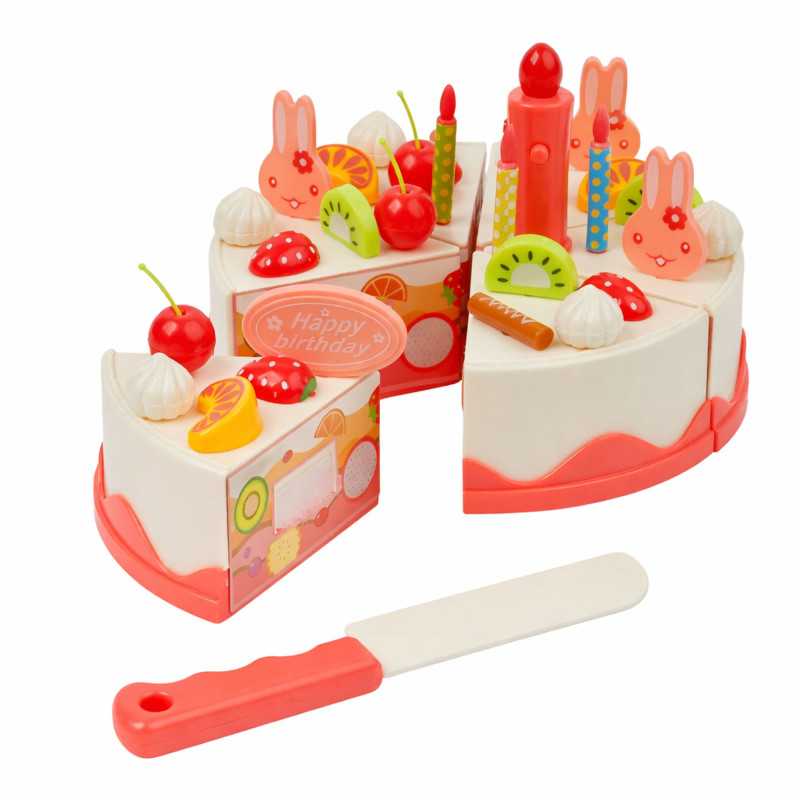 Extralink Kids | Zabawka Tort Urodzinowy do krojenia | zestaw, ciastka - Zdjęcie 3