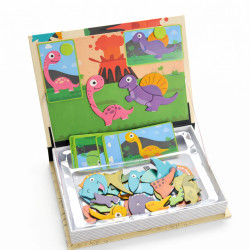 EXTRALINK TOYS KSIĄŻKA UKŁADANKA MAGNETYCZNA PUZZLE 64 EL. DINOZAURY