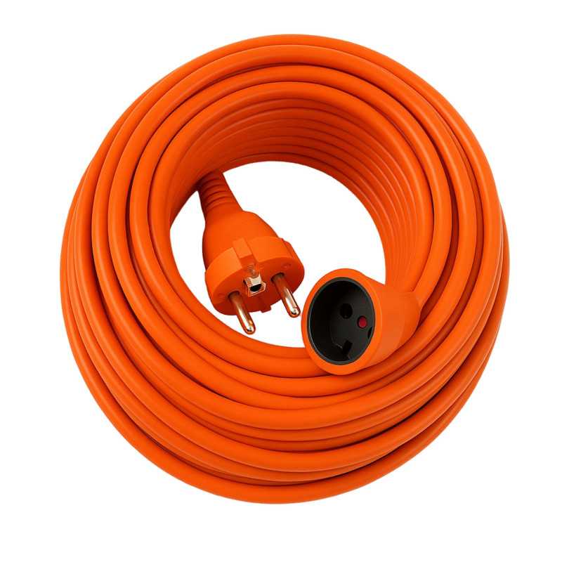 Extralink PowerLink | Przedłużacz zasilający sieciowy | 50m, Pomarańczowy, Bez uziemenia, 2 x 1,5mm2 - Zdjęcie 2