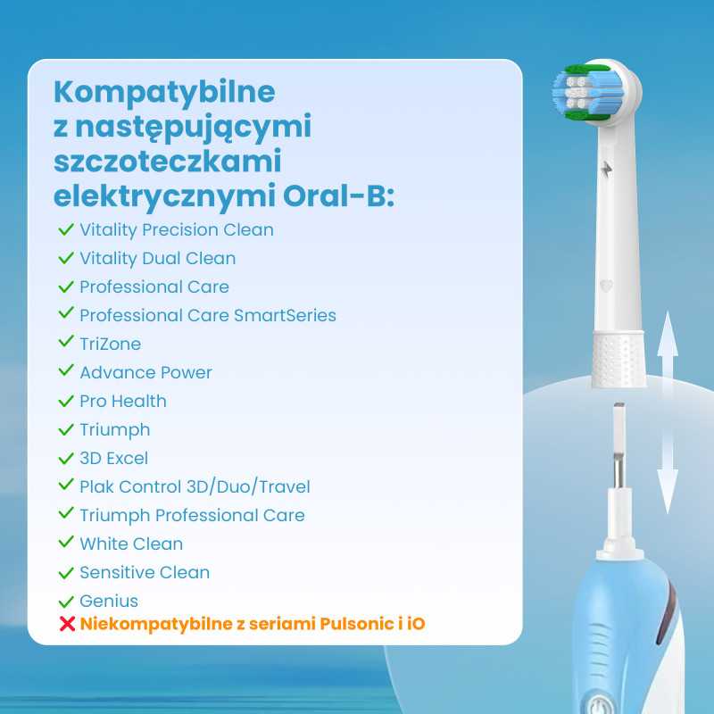 KOŃCÓWKI DO SZCZOTECZEK EXTRALINK KOMPATYBILNE Z REGULAR ORAL-B SERIES EB-20 (4-PACK) - Изображение 3
