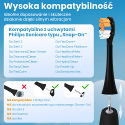 KOŃCÓWKI DO SZCZOTECZEK EXTRALINK KOMPATYBILNE Z PHILIPS H3-6-8-9 SERIES (4-PACK) - Изображение 2