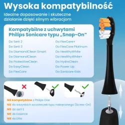 KOŃCÓWKI DO SZCZOTECZEK EXTRALINK KOMPATYBILNE Z PHILIPS H3-6-8-9 SERIES (4-PACK) - Изображение 2