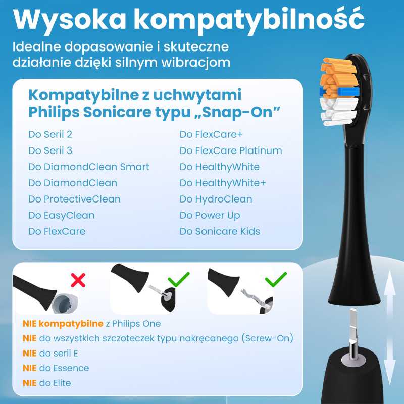 Extralink | Końcówki do szczoteczek | kompatybilne z Philips h3-6-8-9 series (4-pack) - Zdjęcie 2