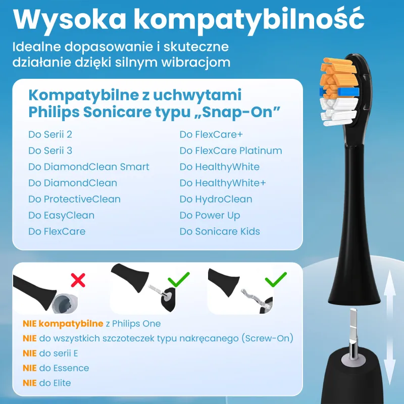 Extralink | Końcówki do szczoteczek | kompatybilne z Philips h3-6-8-9 series (4-pack) - Zdjęcie 2