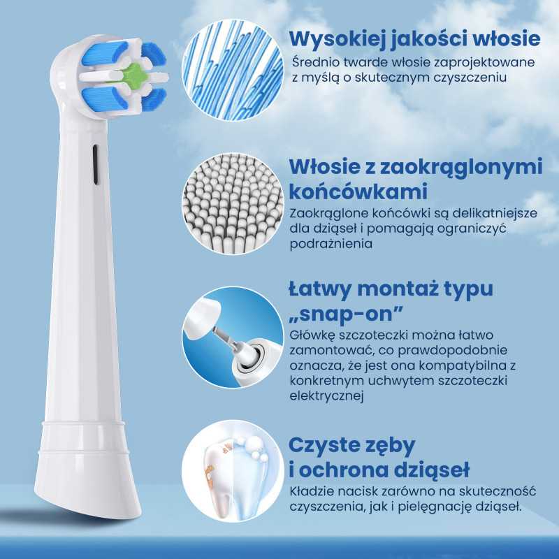 KOŃCÓWKI DO SZCZOTECZEK EXTRALINK KOMPATYBILNE Z ORAL-B IO WHITE (4-PACK) - Изображение 3