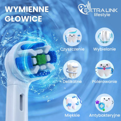 KOŃCÓWKI DO SZCZOTECZEK EXTRALINK KOMPATYBILNE Z ORAL-B IO WHITE (4-PACK) - Изображение 6
