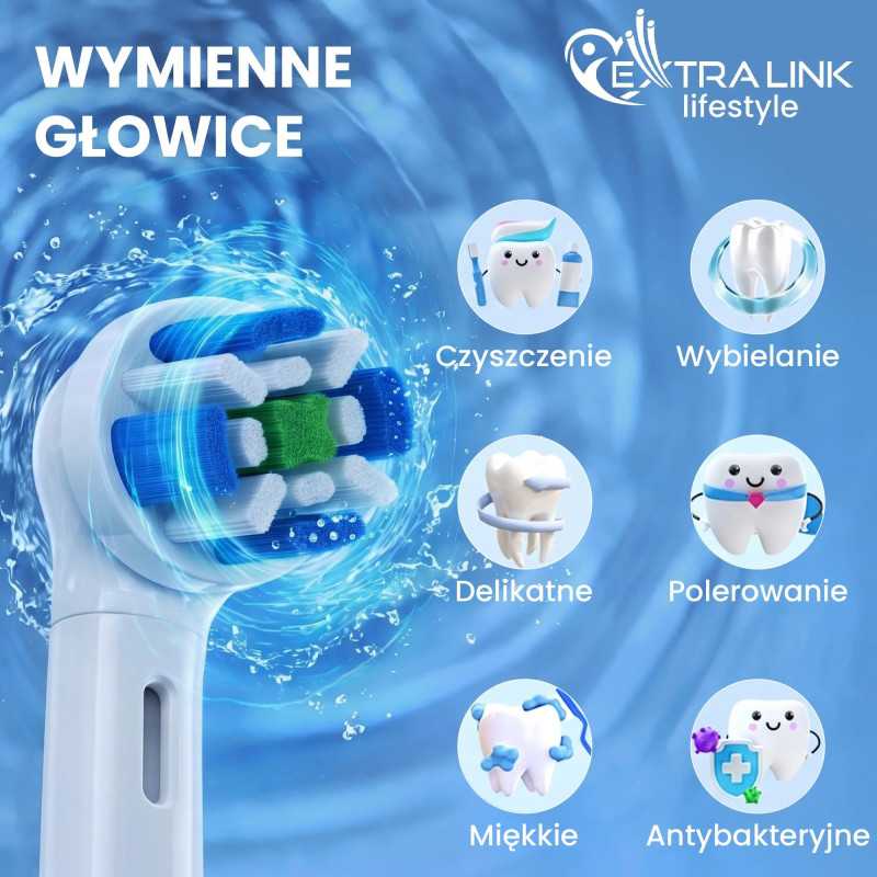 KOŃCÓWKI DO SZCZOTECZEK EXTRALINK KOMPATYBILNE Z ORAL-B IO WHITE (4-PACK) - Изображение 6