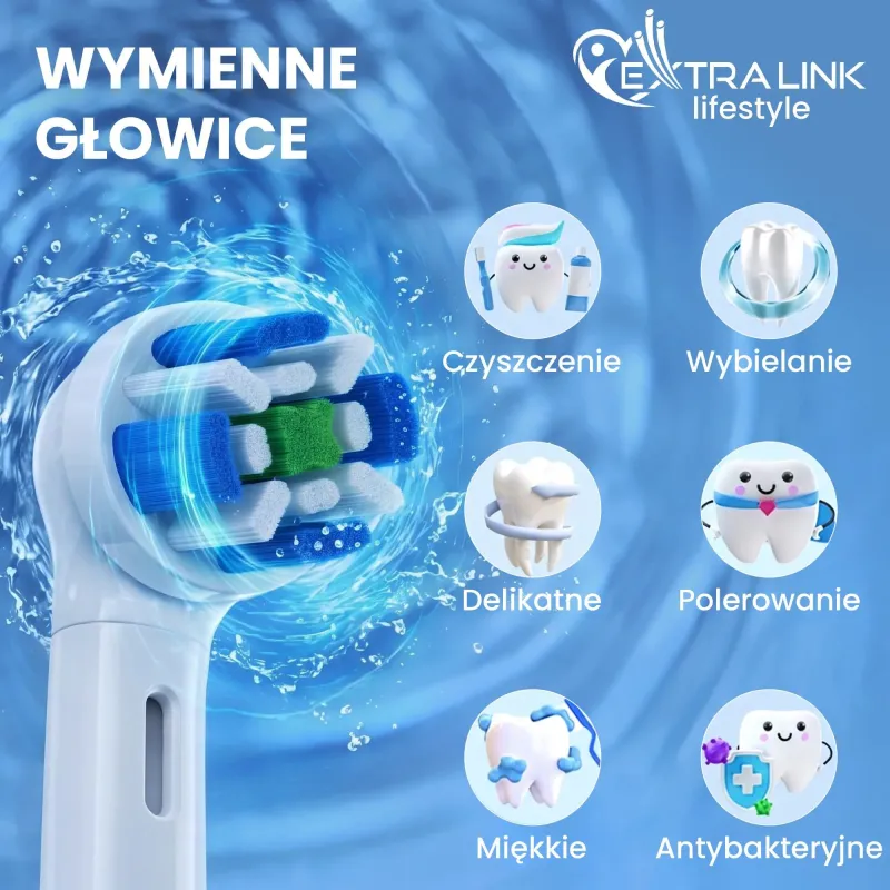 KOŃCÓWKI DO SZCZOTECZEK EXTRALINK KOMPATYBILNE Z ORAL-B IO WHITE (4-PACK) - Imagen 6