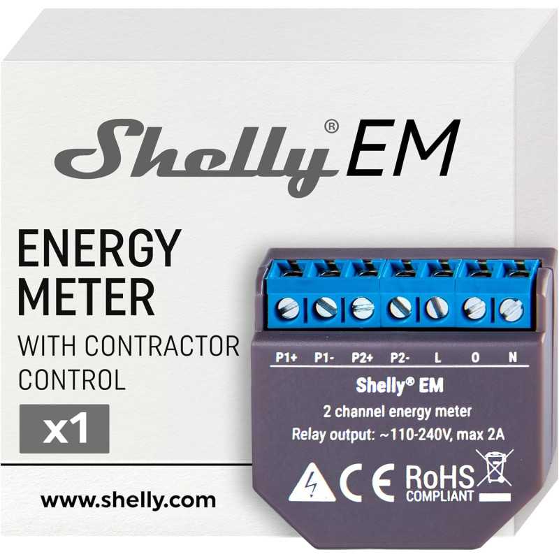 SHELLY EM + 50A CT WI-FI-OPERATED ENERGY METER + 50A CLAMP - Obrázek 2