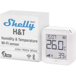 SHELLY H&T GEN 3 MATTE WHITE WI-FI TEMPERATURE & HUMIDITY SENSOR WITH AN E-PAPER DISPLAY - Изображение 2
