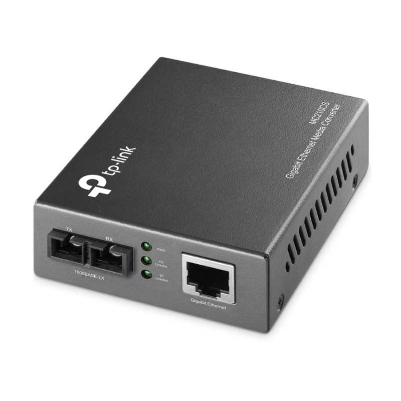 TP-Link MC210CS Medya Dönüştürücü, 1x SC/UPC, 1x RJ45 1000Mb/s, 1310nm, Tek Mod
