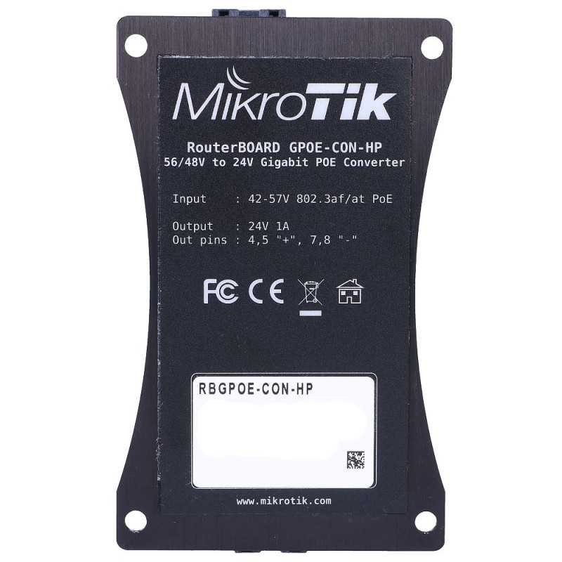 MikroTik RBGPOE-CON-HP | Conversor de tensao | PoE, 48V a 24V - Imagem 4