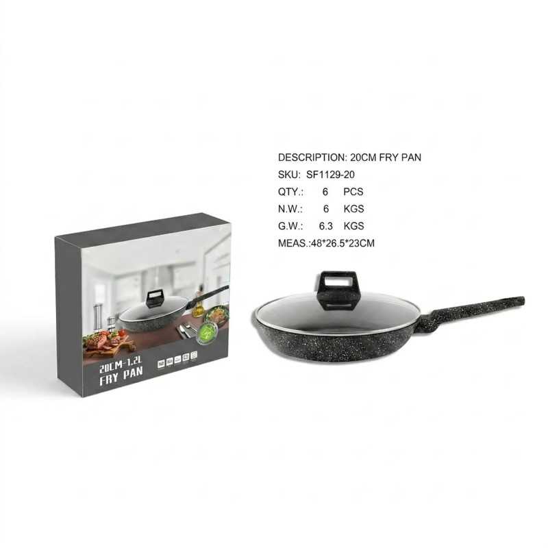 EXTRALINK HOME PATELNIA TEFLONOWA GRANITOWA SF-1129-20CM 1.2L CZARNA - Imagem 2