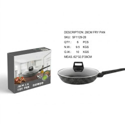 EXTRALINK HOME PATELNIA TEFLONOWA GRANITOWA SF-1129-28CM 3.1L CZARNA - Imagem 2