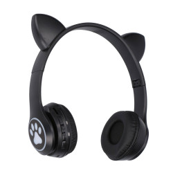 EXTRALINK KIDS CAT EARS WIRELESS HEADPHONES BLACK - Immagine 2