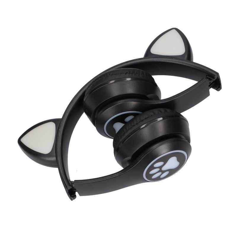 Extralink Kids Cat-Ear Wireless Headphones Black | Wireless Headphones | Bluetooth 5.0, RGB Lighting - Image 3