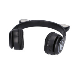 Extralink Kids Cat-Ear Wireless Headphones Black | Wireless Headphones | Bluetooth 5.0, RGB Lighting - Image 4