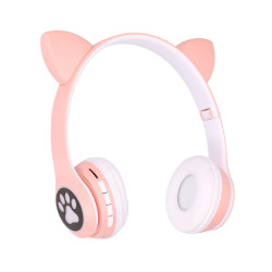 Extralink Kids Katzenohren Kabellose Kopfhörer Rosa, Bluetooth 5.0, RGB-Beleuchtung, für Kinder - Bild 2