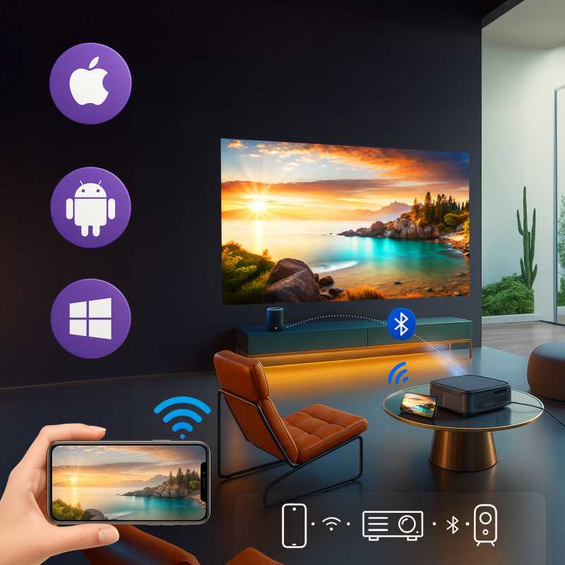 Extralink Smart Life Vision Pro Projektörü, 450 ANSI, 1080p, Android 9.0 - Görsel 7