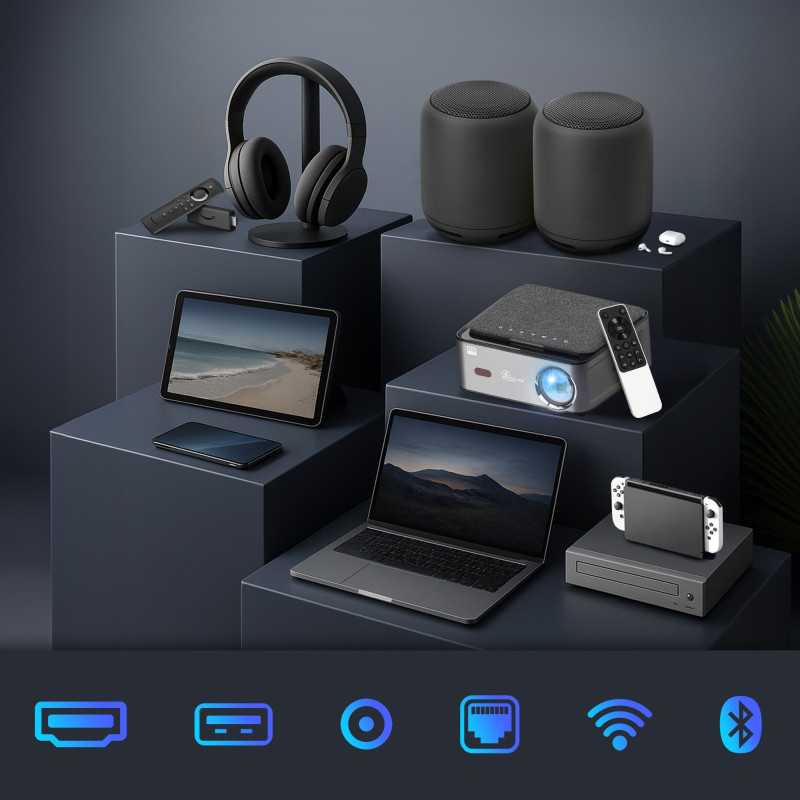 Проектор Extralink Smart Life Vision Pro, 450 ANSI, 1080p, Android 9.0 - Изображение 8