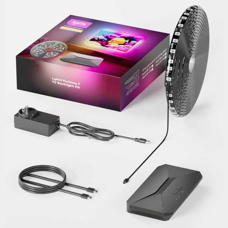 Lytmi Fantasy 3 TV Backlight Kit HDMI 2.1 | Tira de retroiluminaçao LED + Neo Box | para TV 75-80 polegadas, Sync Box - Imagem 2