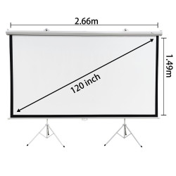 Extralink Projektionsleinwand 120", 16:9, 266x149cm, PVC, halbautomatische Aufwicklung - Bild 3