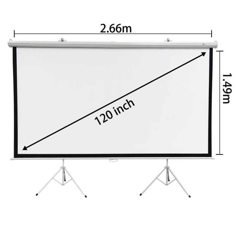 Pantalla de proyección Extralink 120", 16:9, 266x149cm, PVC, enrollado semi-automático - Imagen 3