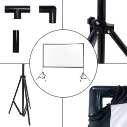 Extralink Foldable Projection Screen 84" PSF-84 | Schermo di proiezione pieghevole | 16:9, 186x105 cm, bianco - Immagine 2