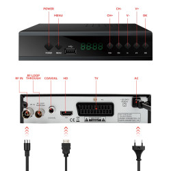 Extralink Home Tuner DVB-T2 Цифровой ТВ декодер H.265 HEVC FULL HD USB HDMI + Пульт ДУ - Изображение 5