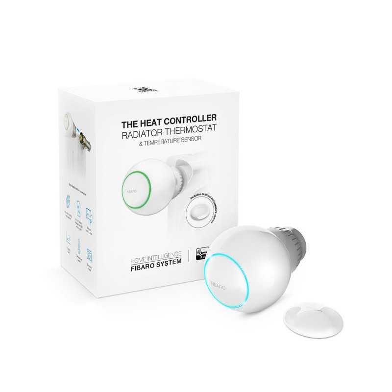 Fibaro The Heat Controller Pack | Controlador de temperatura | Rango 0-40 grados C, precisión 0,5 grados C