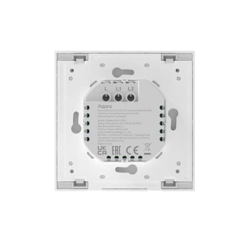 Aqara Wall Double Switch H1 | Módulo de interruptor | sin neutro, Zigbee 3.0, EU, WS-EUK02 - Imagen 3